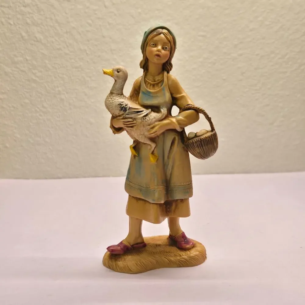 Vintage Fontanini Italy 110 Deborah Woman with Goose Girl Figurine Nativity 5